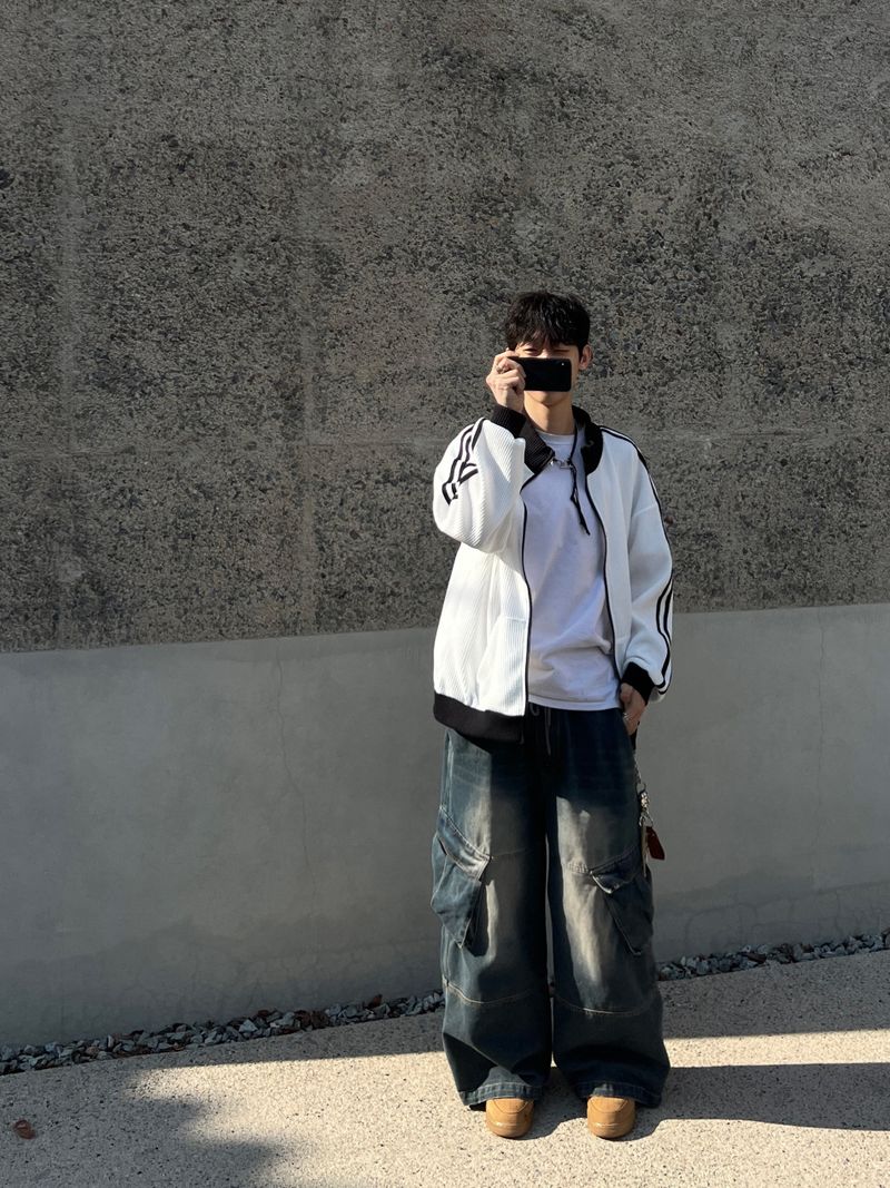 Rough Denim String Cargo Pants