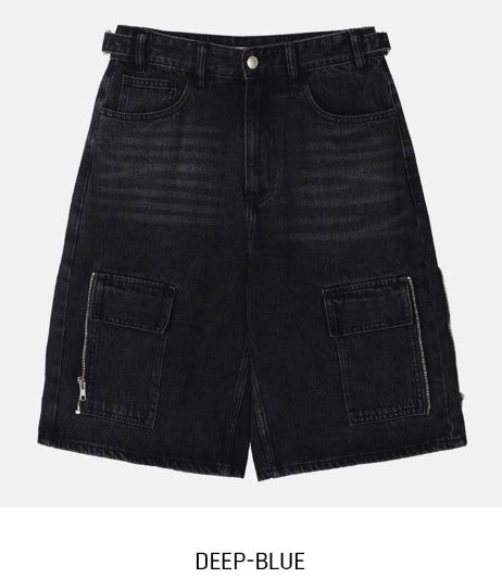 Zipper Two Way Cargo Bermuda Pants