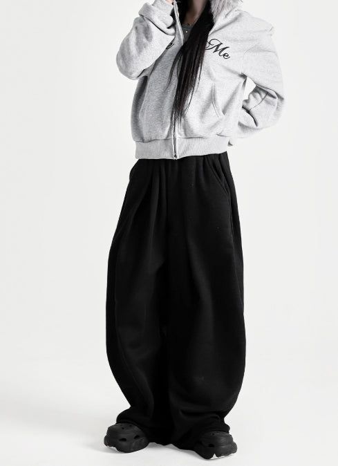 Nero Fleece Pintuck Pants