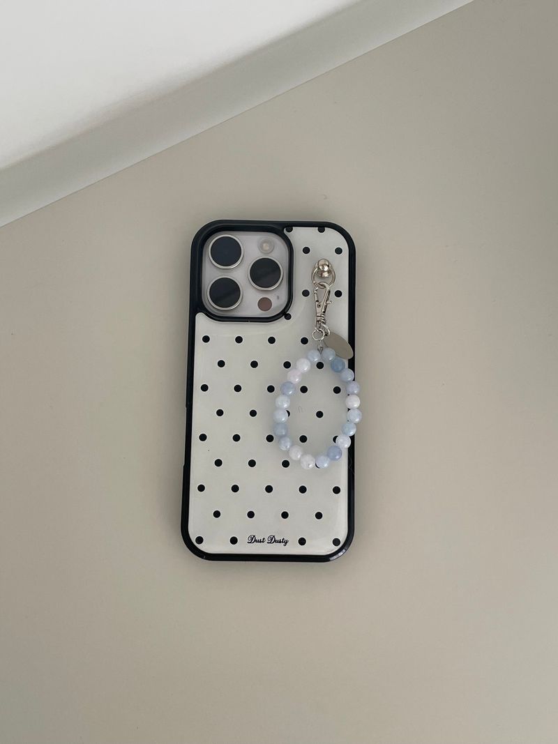 dust dusty(ダストダスティ)の「white dot bumper case (keyring ring O)(Smartphone Accessories)」