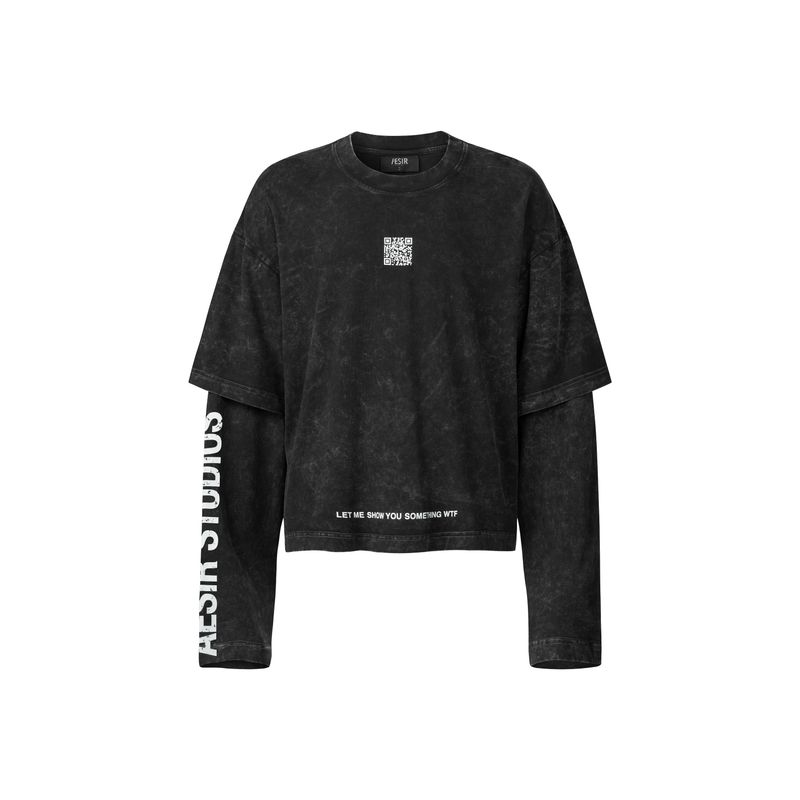 Aesir Studios（アースィア・スタジオ）の「ATLU - QR 2 layer - T-shirt (greywash)（Tops）」