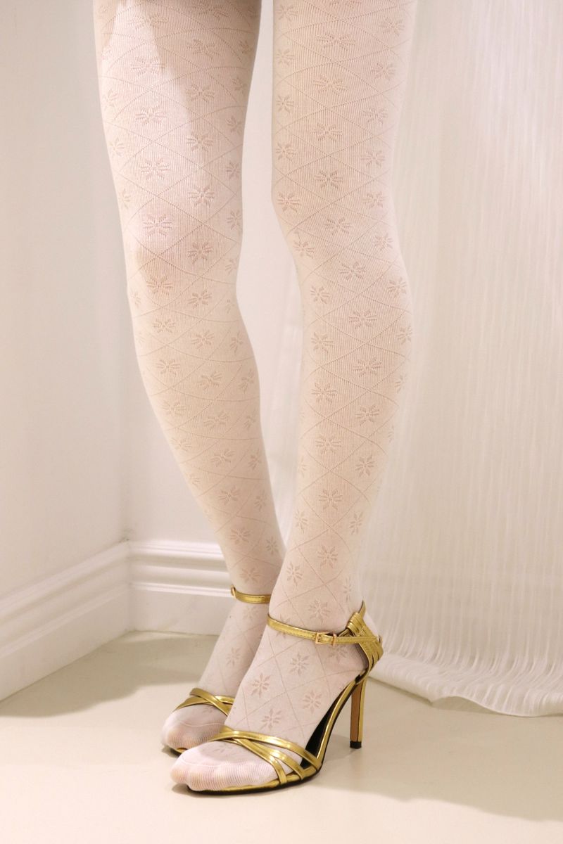 falling snow tights (white)