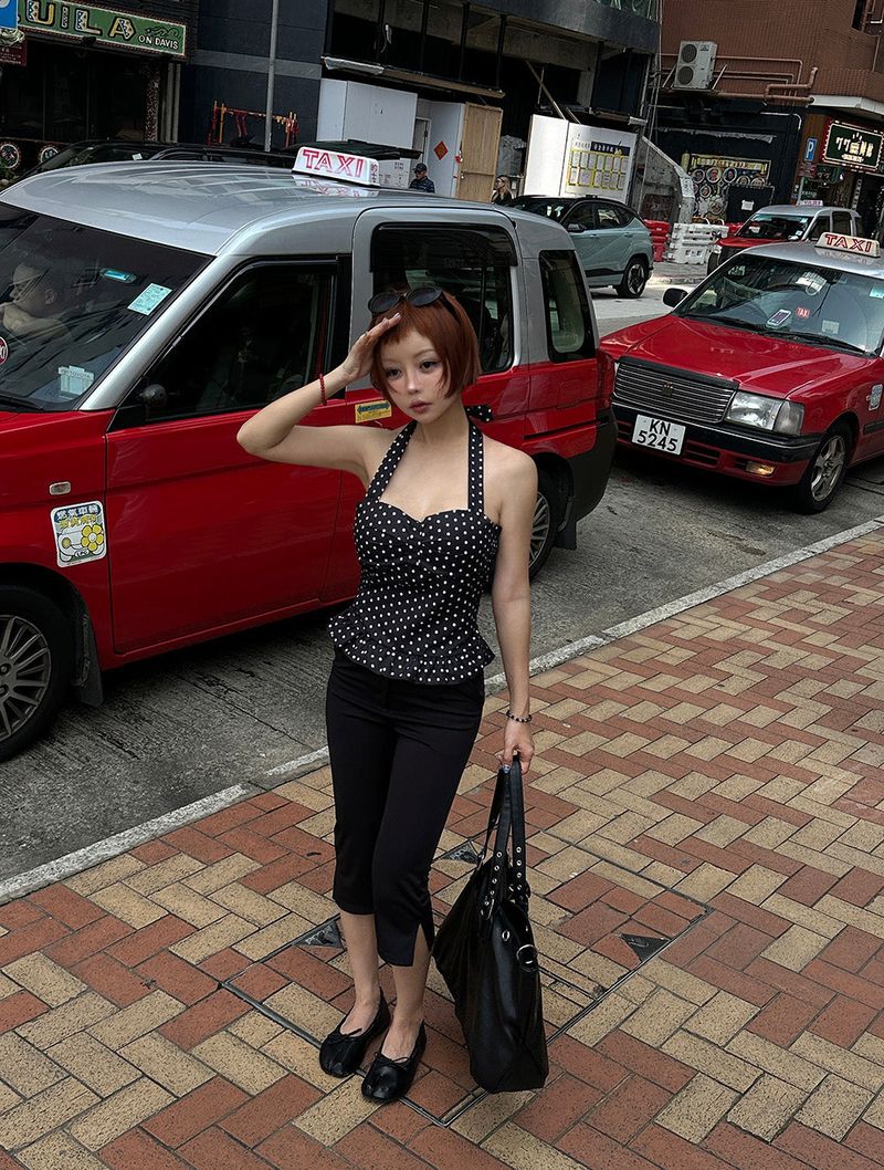 Delight-J（ディライトジェイ）の「dot halter neck smoke blouse（Tops）」