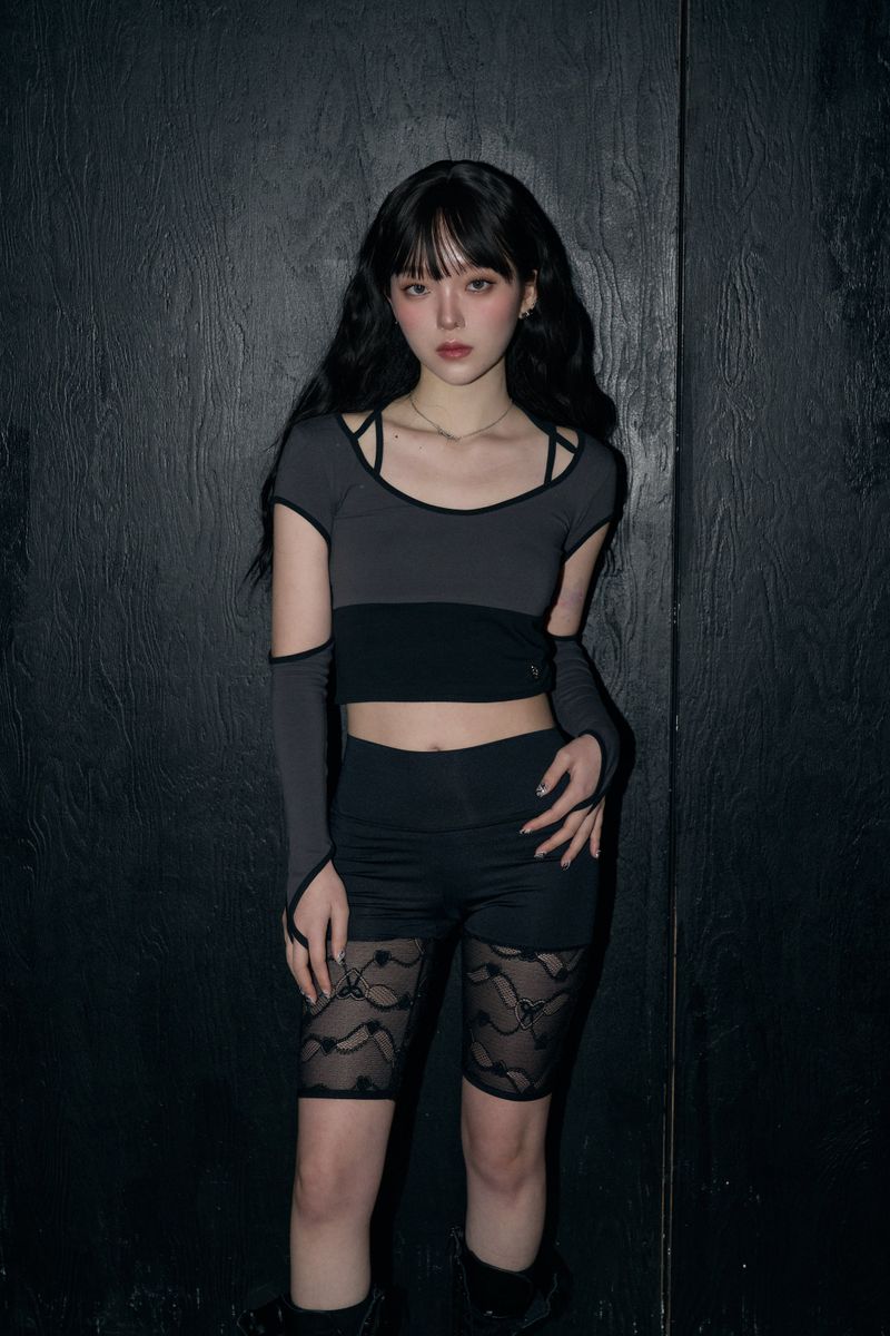 lace inner shorts - black