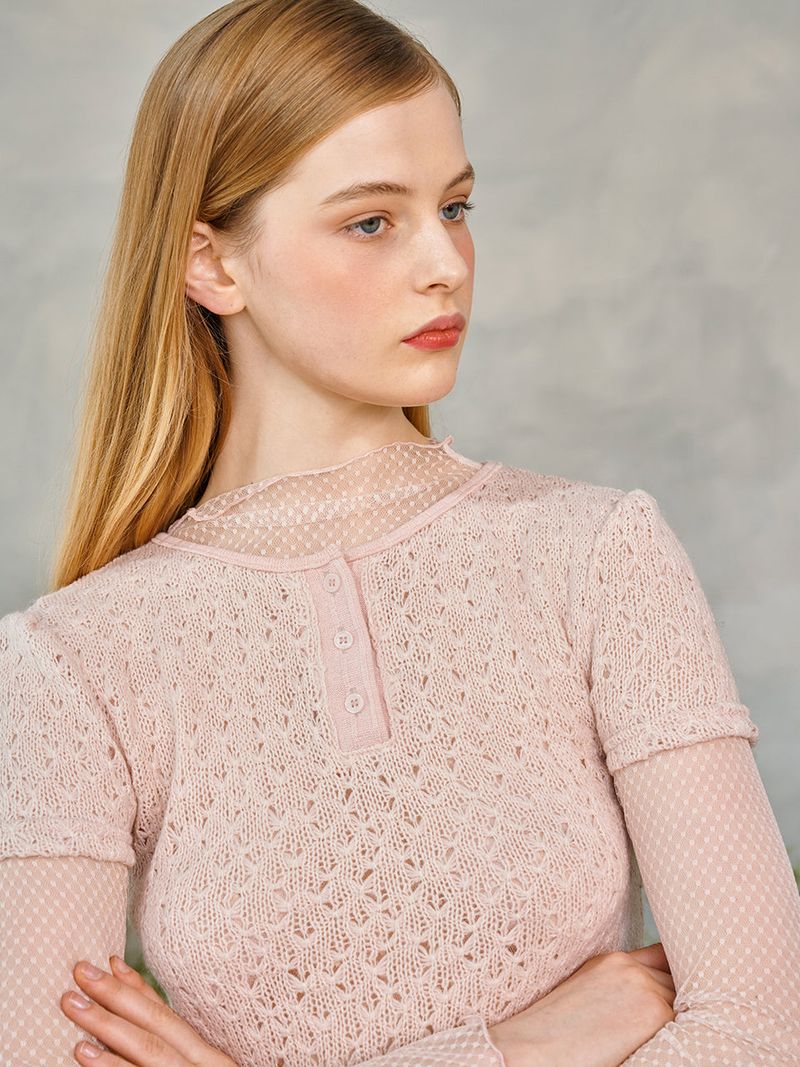 Punching Half Puffy Knit Set (2colors)