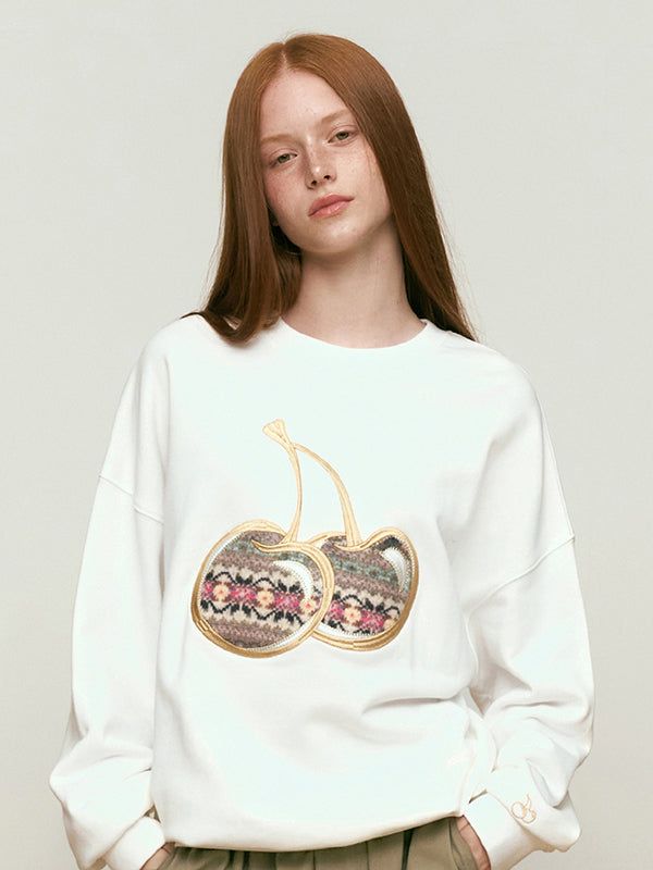 KIRSH（キルシー）の「BIG CHERRY APPLIQUE SWEATSHIRT [IVORY]（Tops）」