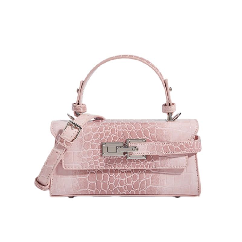 Crocodile Leather Square Shoulder Crossbody Bag