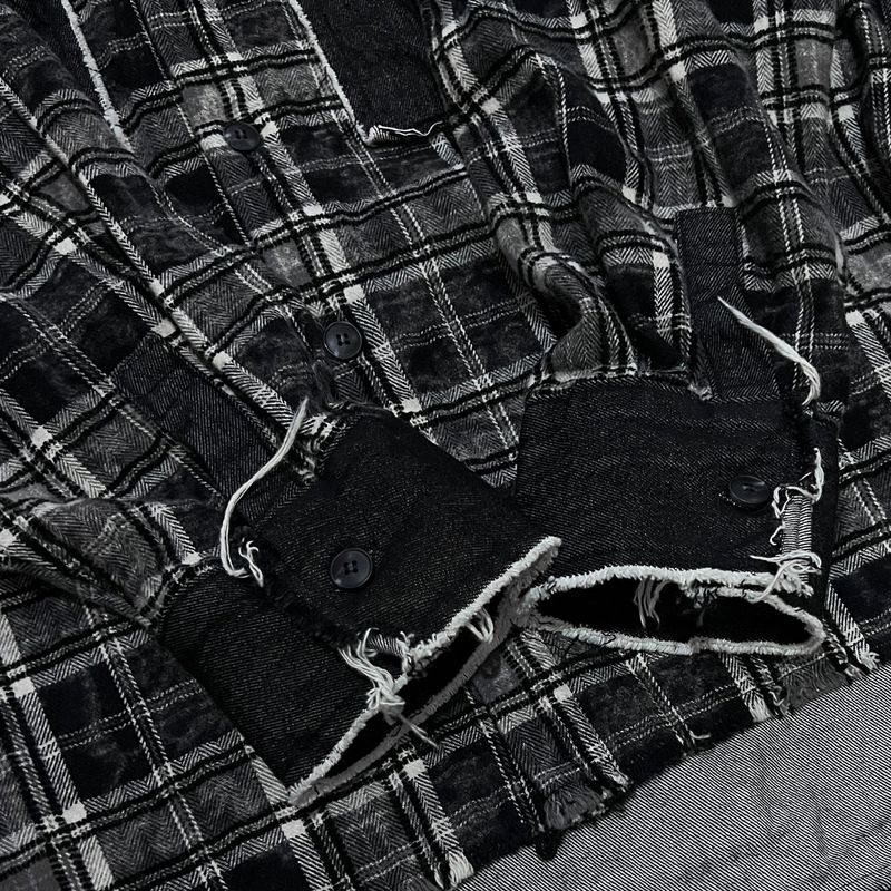 grunge burner check shirt_black