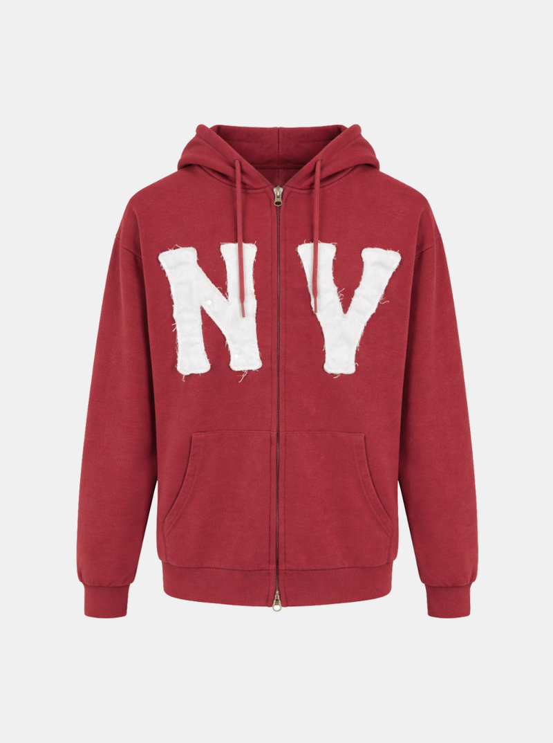 NY Lettering Cotton Hood Zip-up