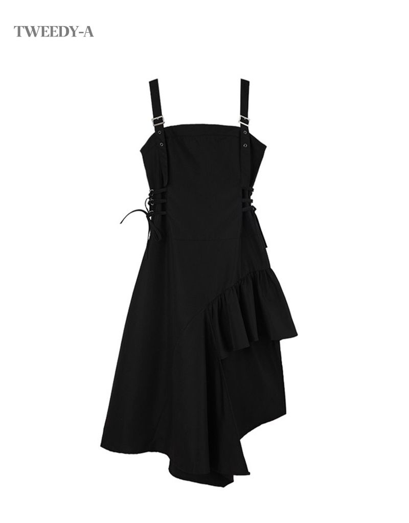TWEEDY-A（ツウィーディア）の「Carol Bustier Corset Detail Unbalanced Dress Black（Dresses）」