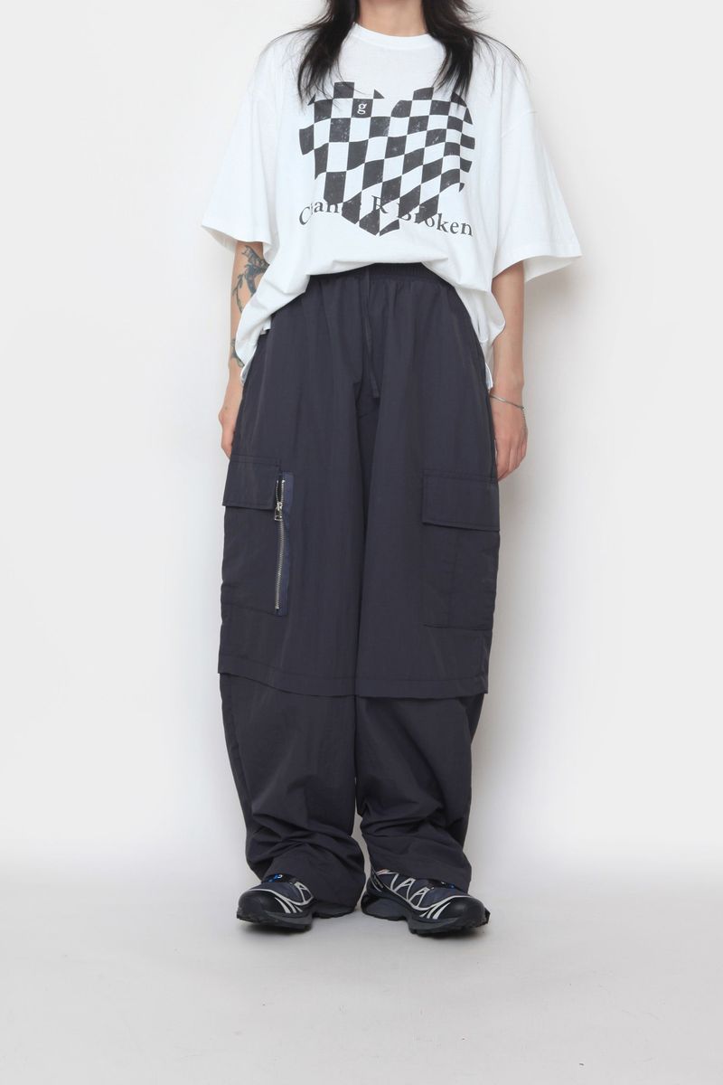 back zipper nylon cargo pants