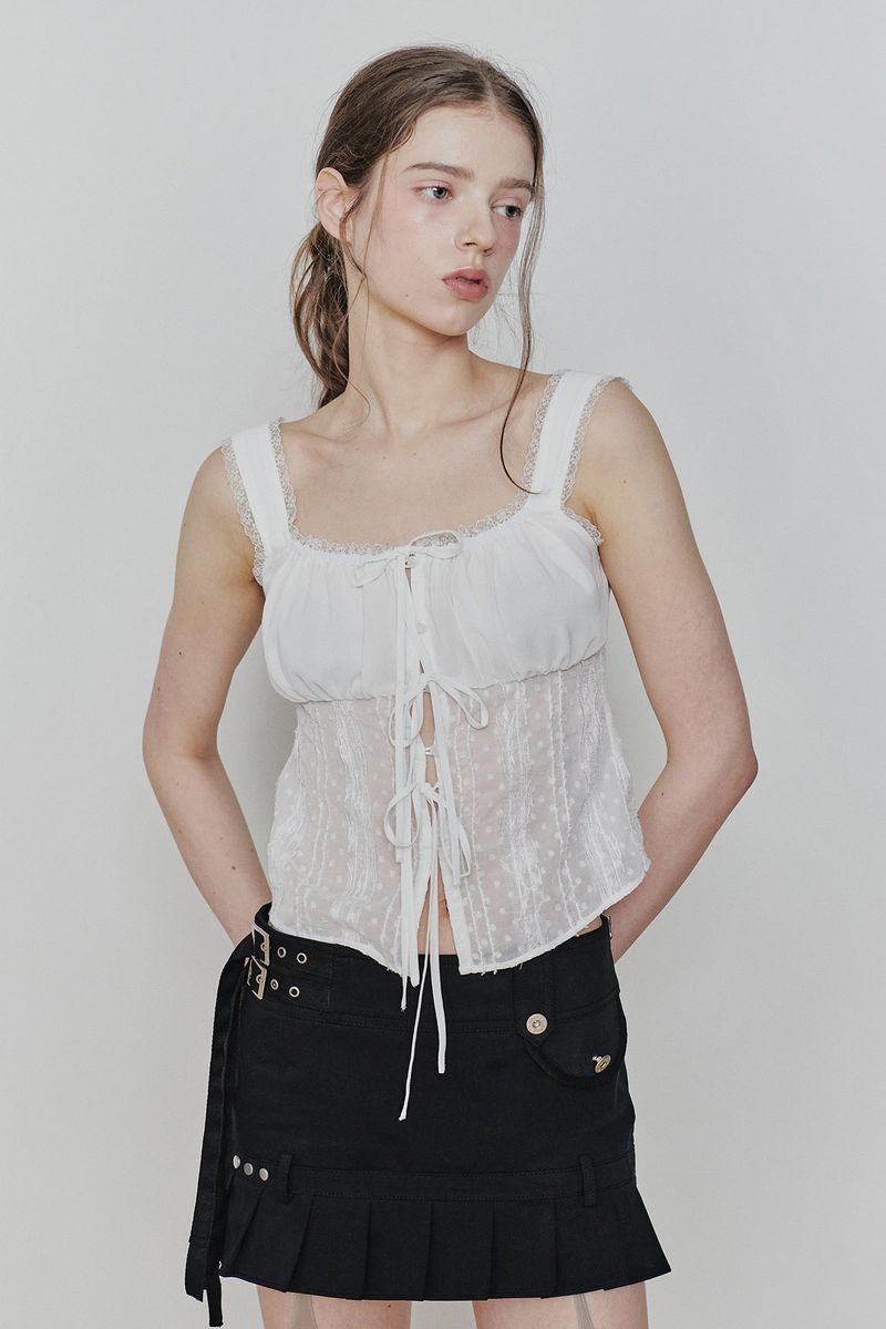PURITY LACE TOP white