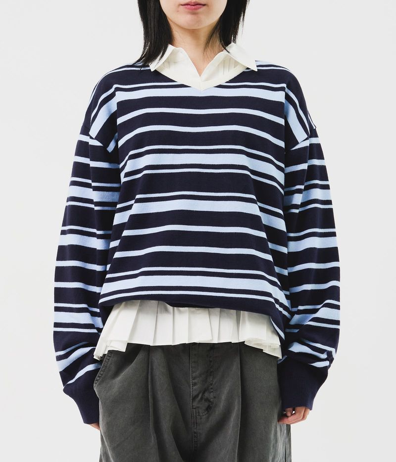 HIFIFNK(ハイファイファンク)の「Tora Open Striped Knit (3color)(Tops)」
