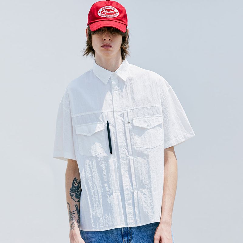 2ND TYPE TRUCKER NYLON SHIRT WHITE