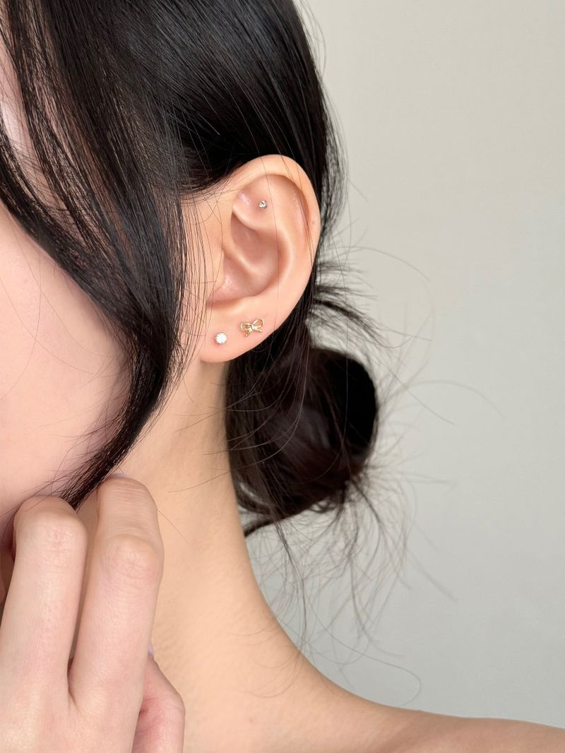 [3 set] daily ribbon earrings set