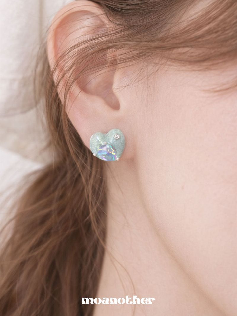 moanother（モノアザー）の「[Hearts2Hearts jiwoo Pick!] (Silver Post) Mint Summer Earring（Accessories）」