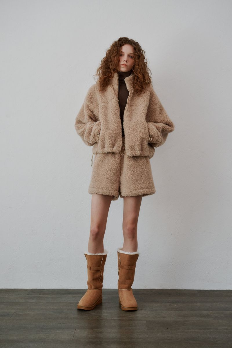 Boucle zip-up (Beige)
