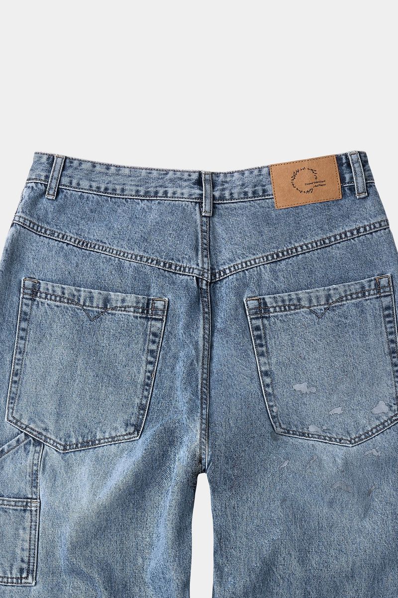 Aged Splatter Carpenter Denim Pants(Washed Blue)