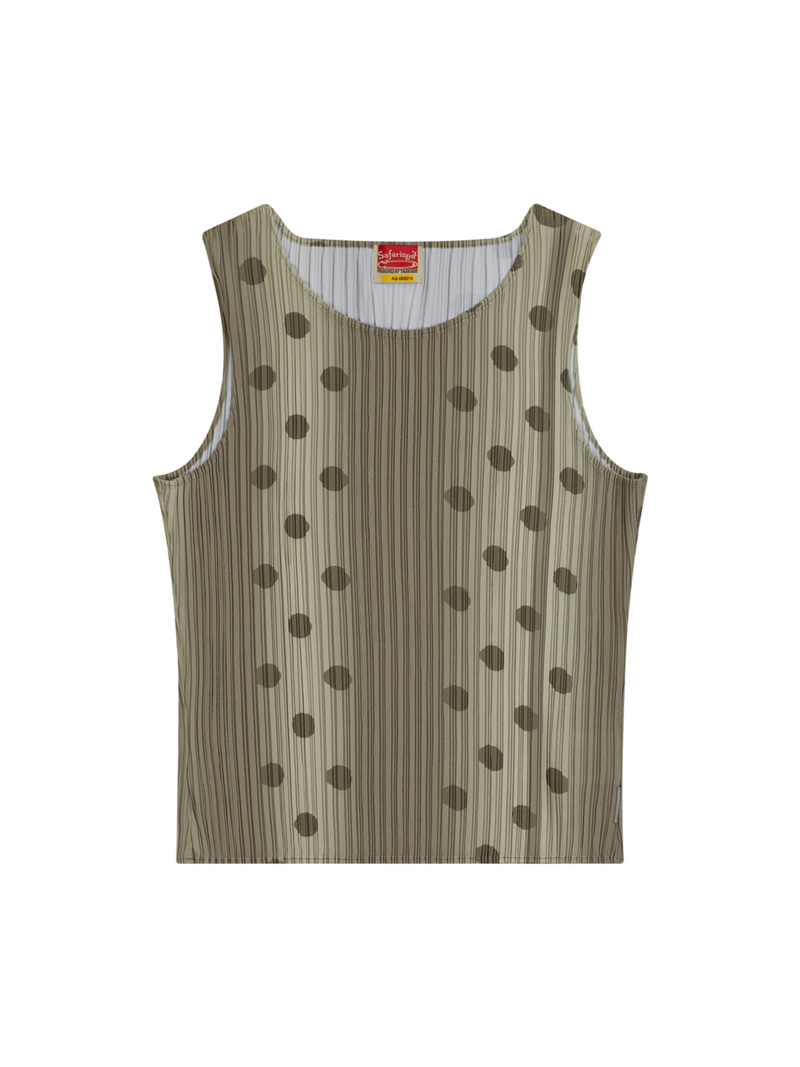 safarispot（サファリスポット）の「1/2 S CLEF DOT PLEATS SLEEVELESS (BEIGE)（Tops）」