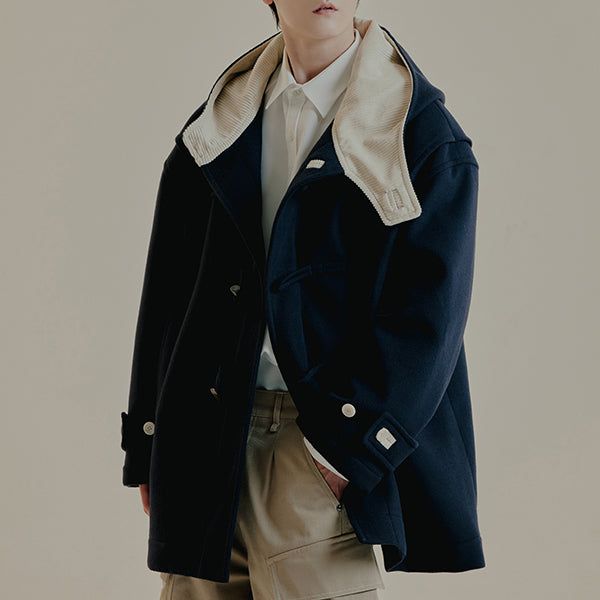 WOOL BLEND OVERSIZE DUFFLE COAT