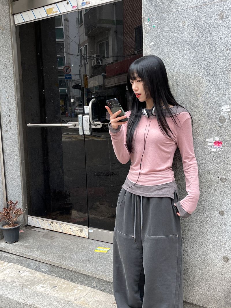 Maho Layered Tencel Long Sleeve Tee