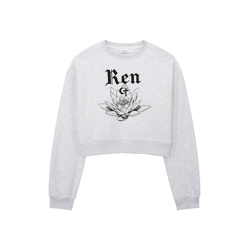 0 9 Ren crop sweatshirt - LIGHT GREY