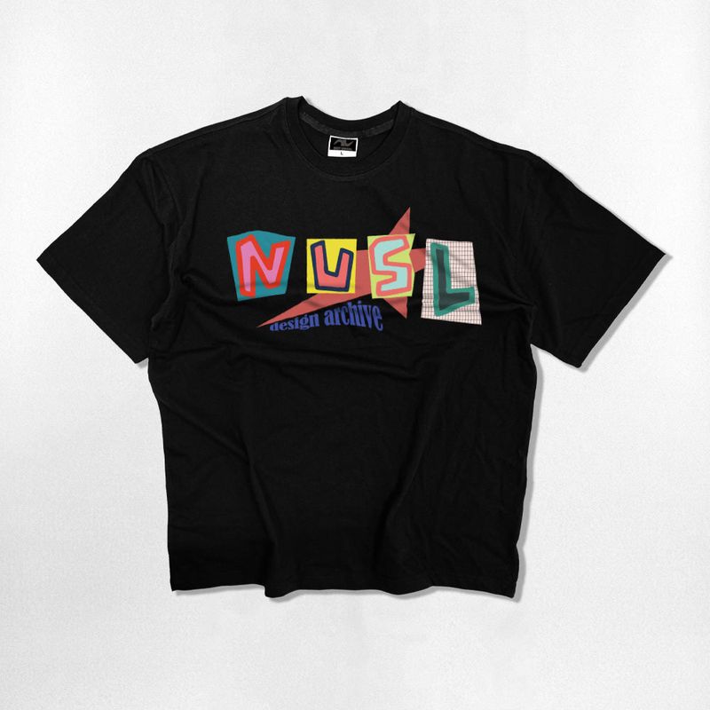 Grid Font Over-fit T-Shirts - 4COLOR