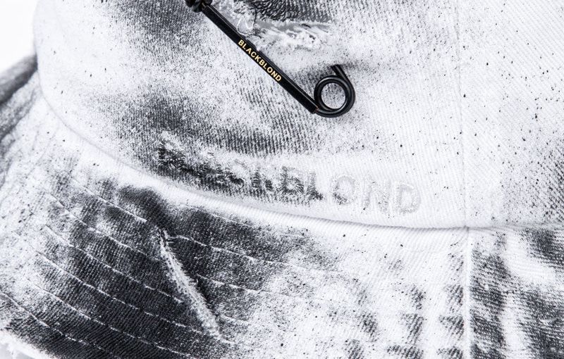BBD Ripped Sprayed Custom Border Graffiti Logo Bucket Hat (White)