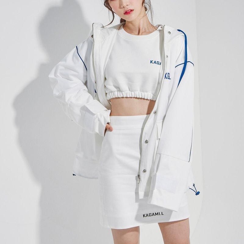 KAGAMI.L（カガミエル）の「Blue Line Hoodie Zip-Up Jacket（Tops）」