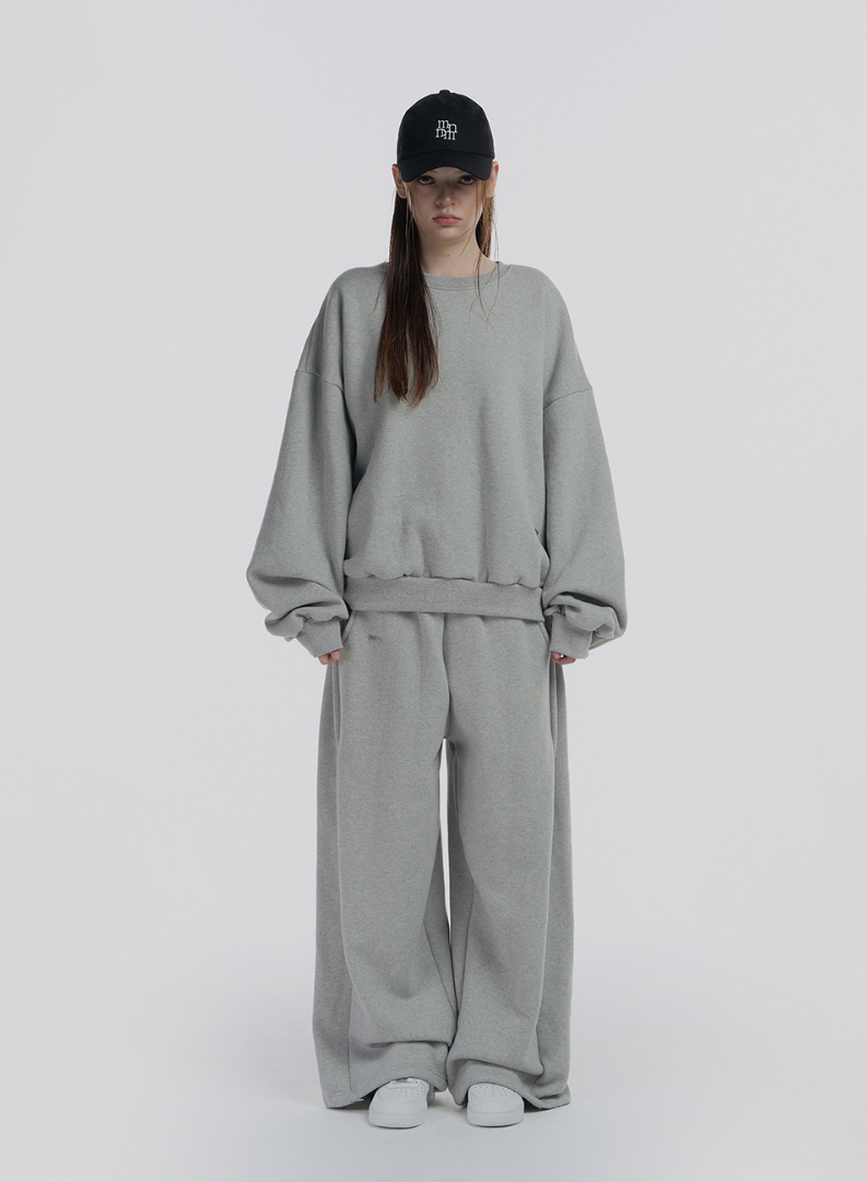 mnem（ムネム）の「[mnem] pintuck logo jogger pants (gray)（Pants）」