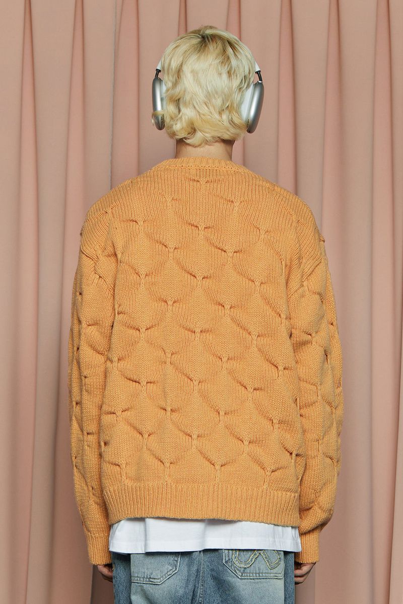 EMBOSSING CLOVER KNIT / SALMON