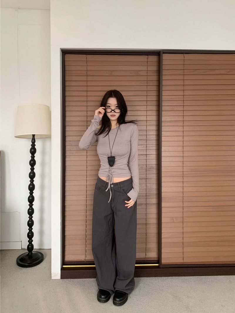 Back Point Bizzo Wide Long Denim Pants