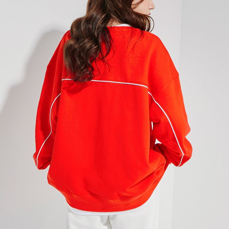 Oversize Back Line Sweat shirt Red