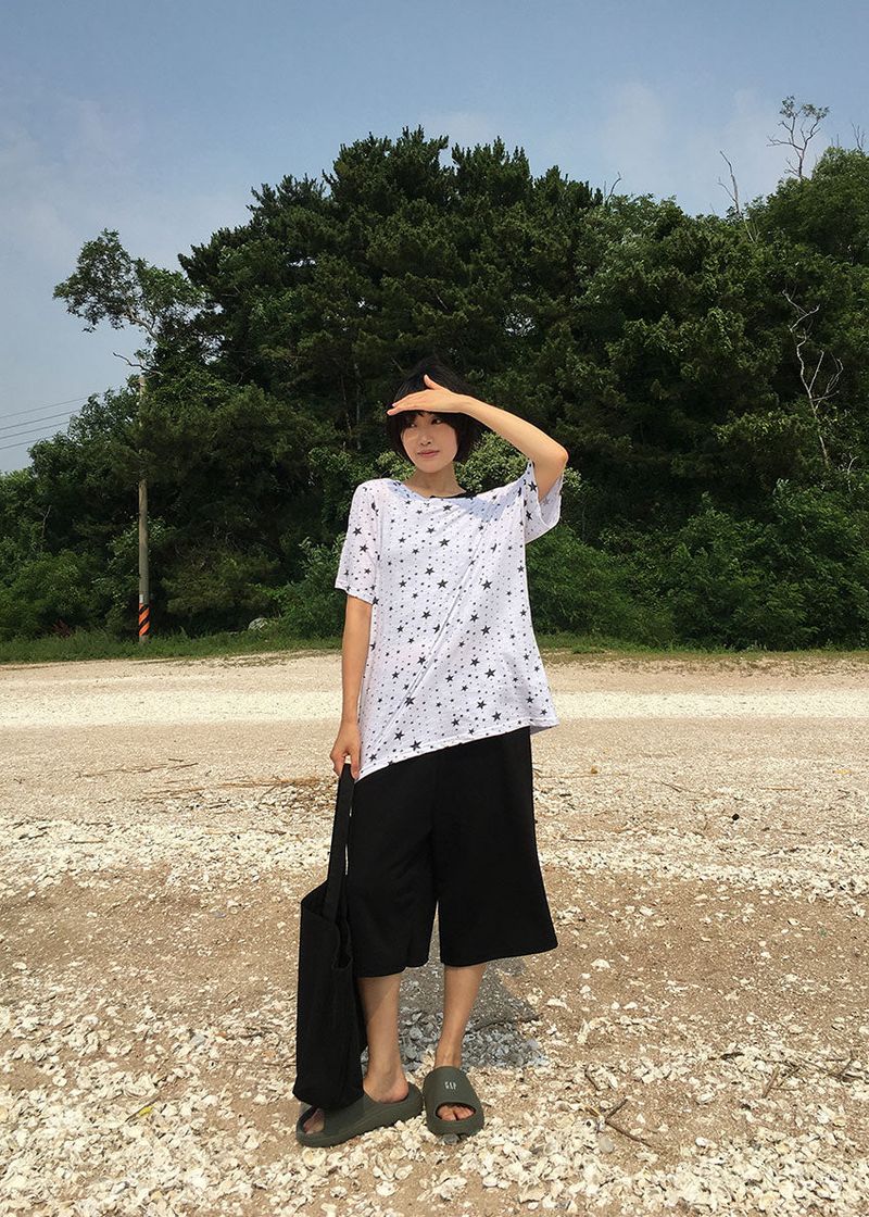 EYELET LINE BERMUDA PANTS