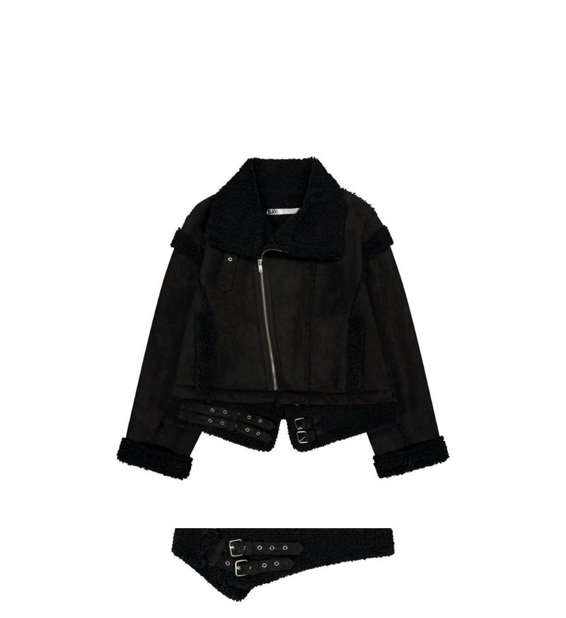 Detachable Fur Shearling Jacket / Black