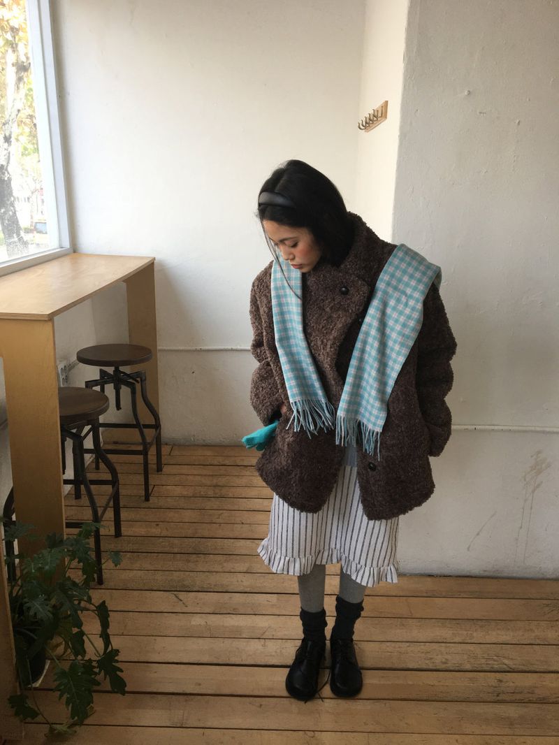 [MD Pick]Fine wool check muffler (6color)