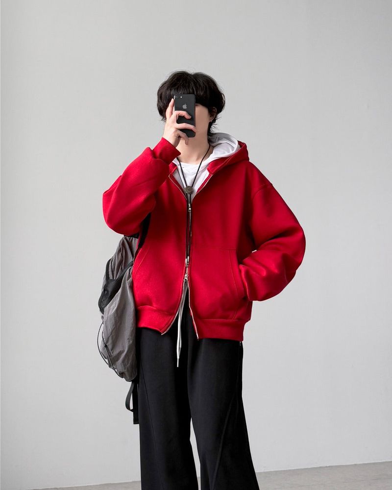 Bonded Crop Hood Zip-Up