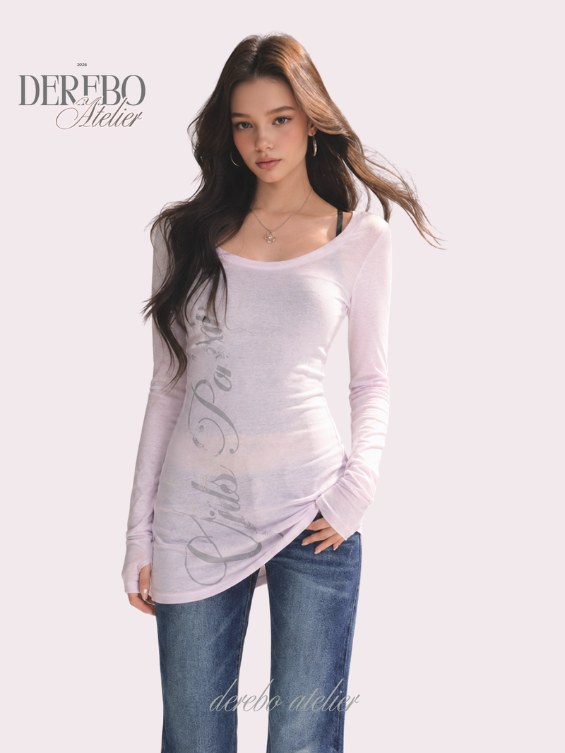 dereborujo(ドレボルゾー)の「Trend lettering long-sleeve tee(Tops)」