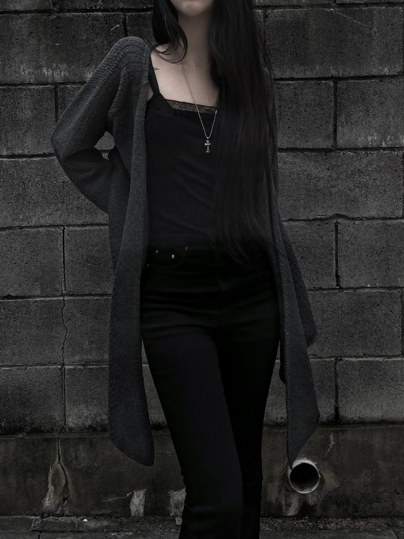 strap frey knit cardigan (2color)