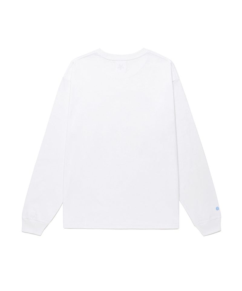 TWIN STAR CHECK APPLIQUE LS TEE WHITE(CV2GSUT555A)