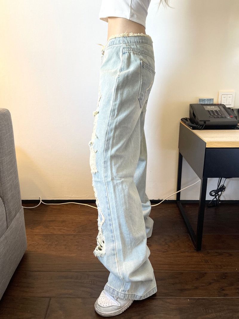 1279. Dia patch damage denim wide pt