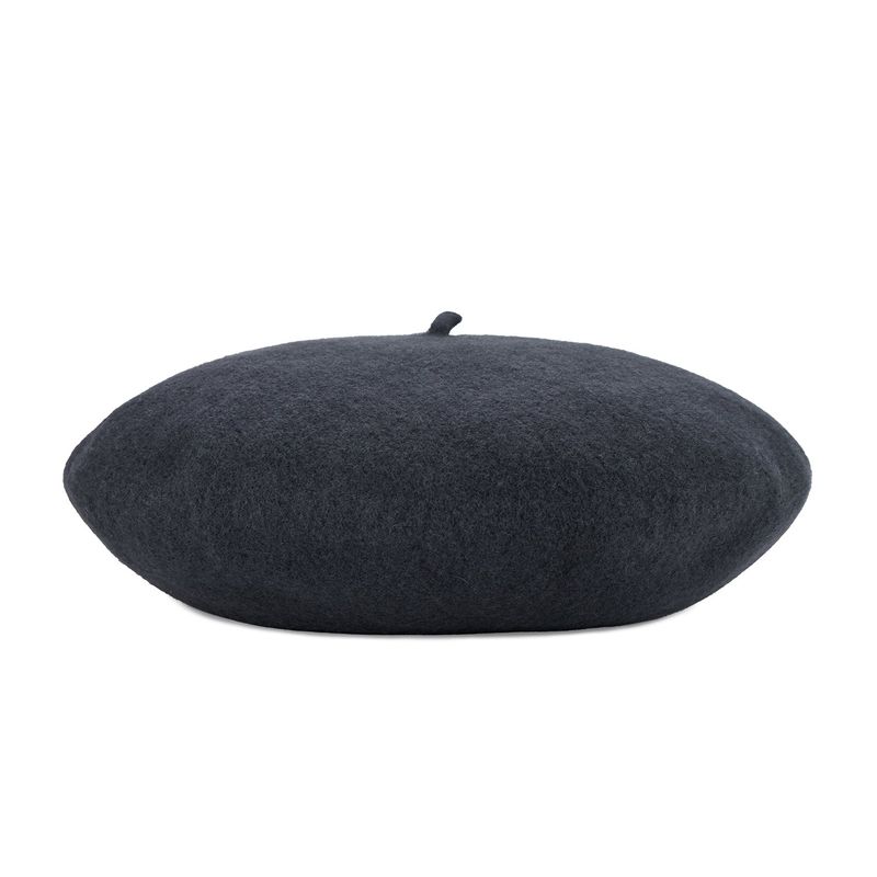 VARZAR Cursive Logo Wool Beret / Gray