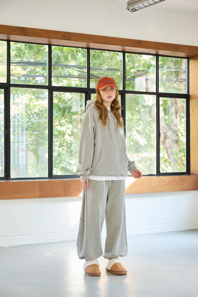GOODLUCK HEART SNAP OFF SWEAT PANTS / MELANGE