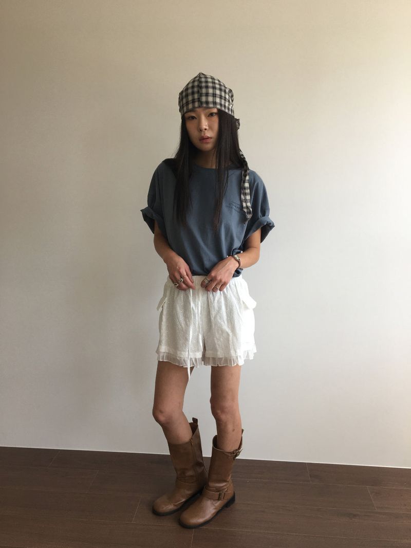 DUGGY（ダギー）の「ラベルチェックフード (2color) （ヘアアクセサリー）」