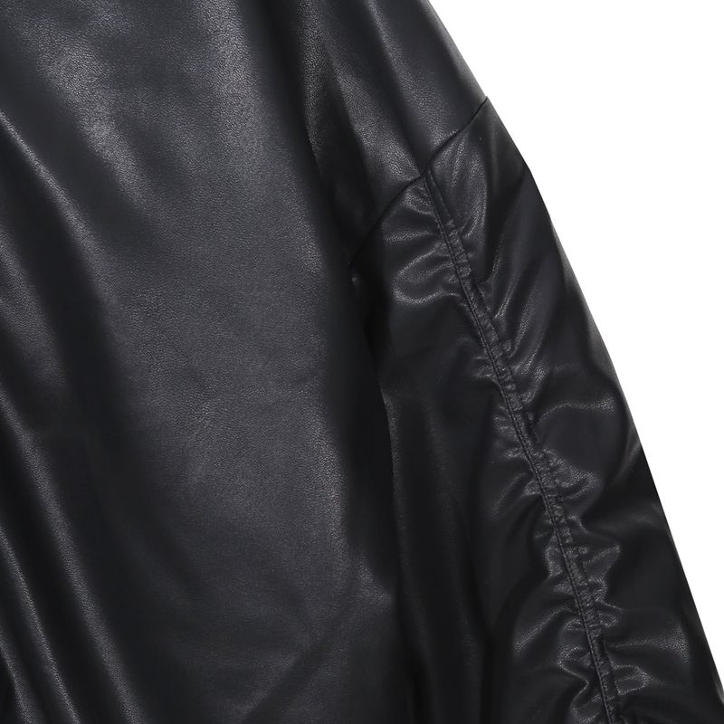 Black leather shirring padding
