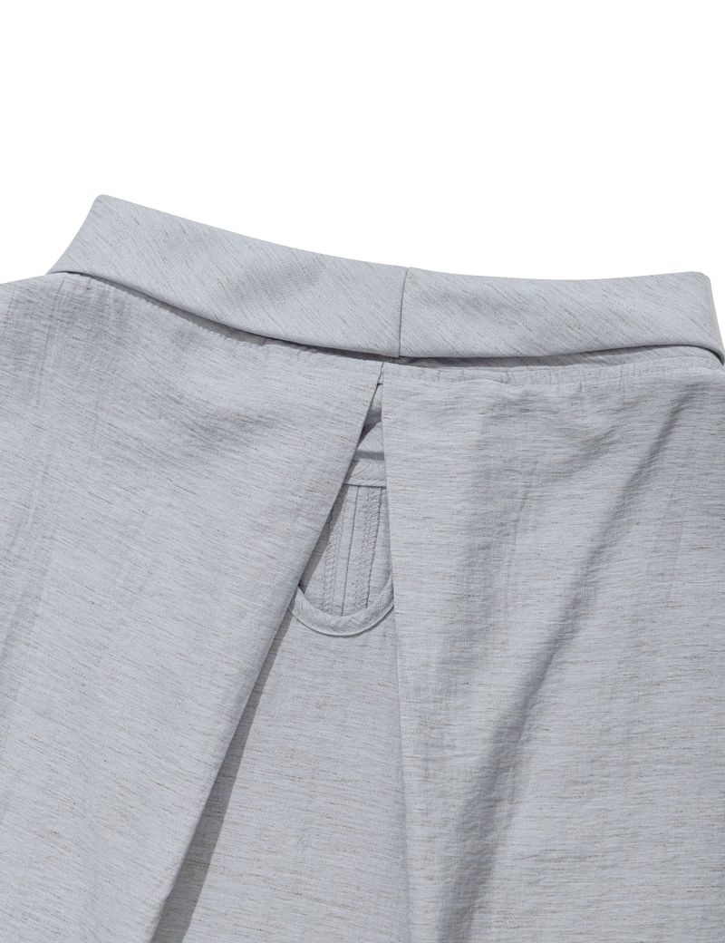 HIGH-NECK FRILL SLEEVELESS(LIGHT GREY)