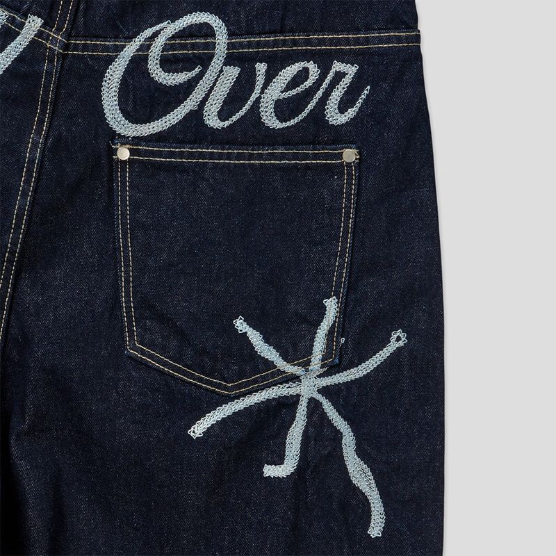 Pellid handle bermuda denim pants -1C