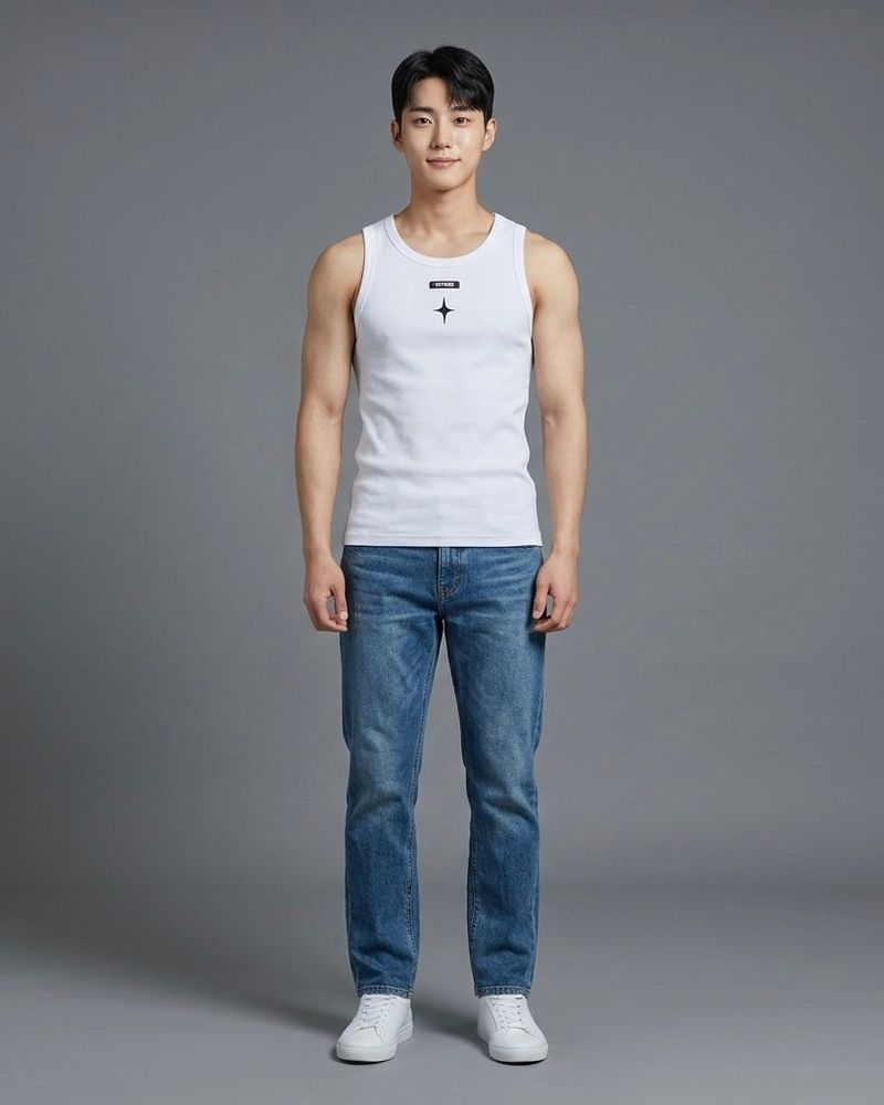 Ivory Back Slit Sleeveless T-Shirt