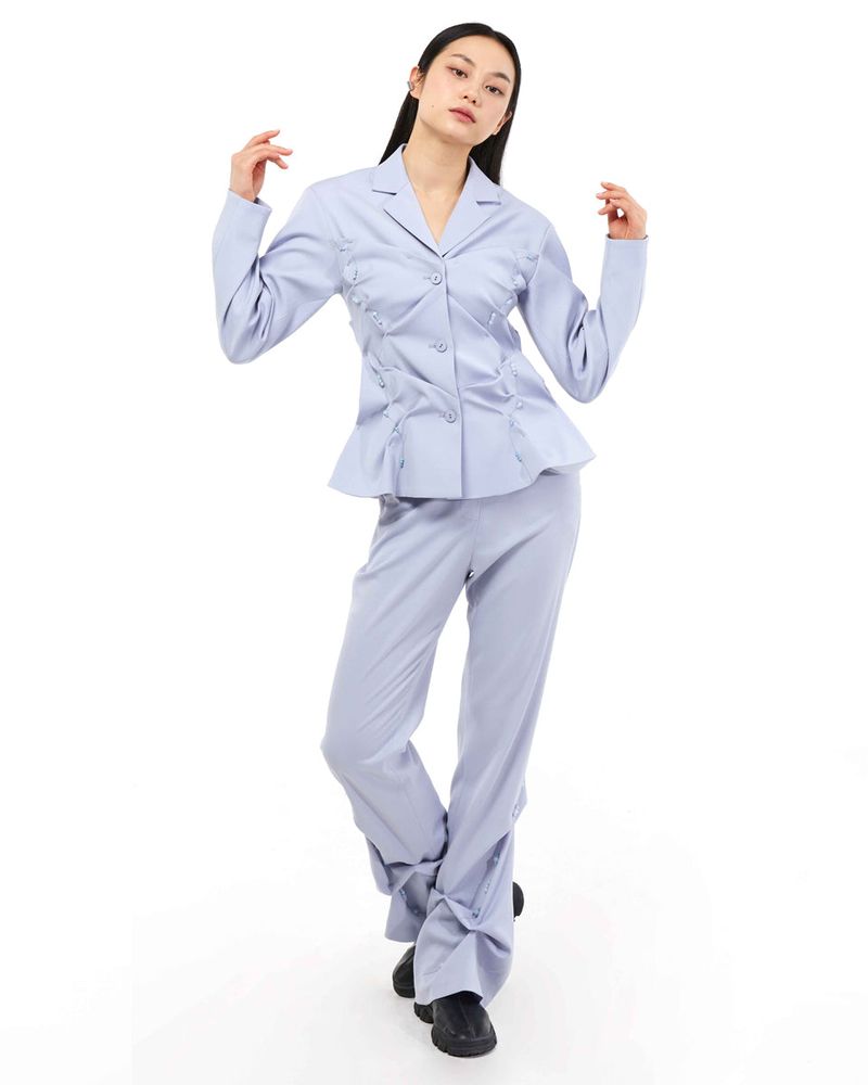 DOZI - Beaded Slim Jacket _ Sky Blue