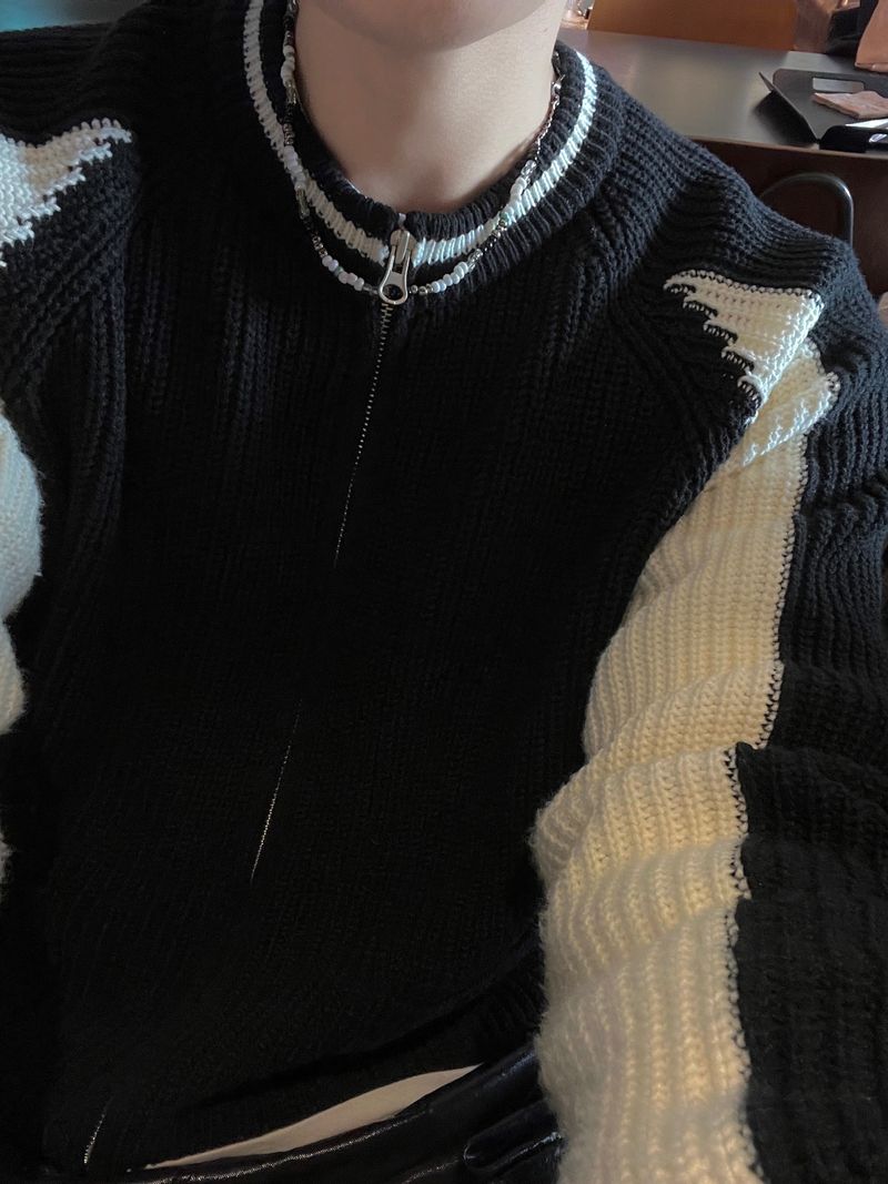 Nordi varsity knit zip-up 4C